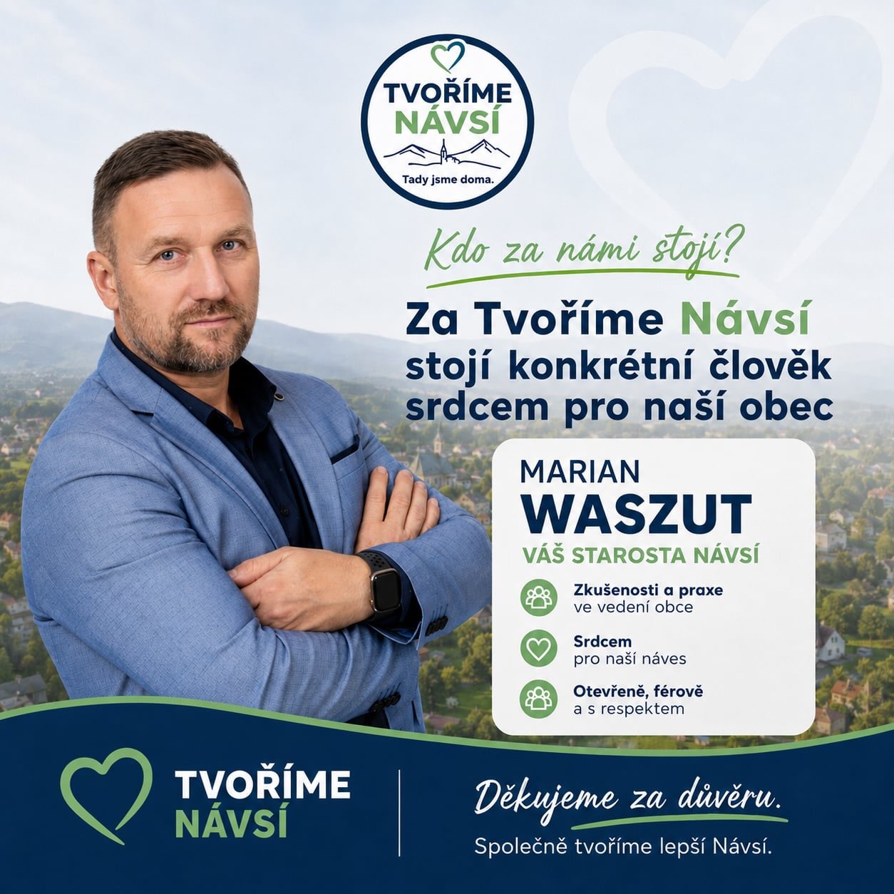 Tvoříme Návsí, Marian Waszut, váš starosta Návsí