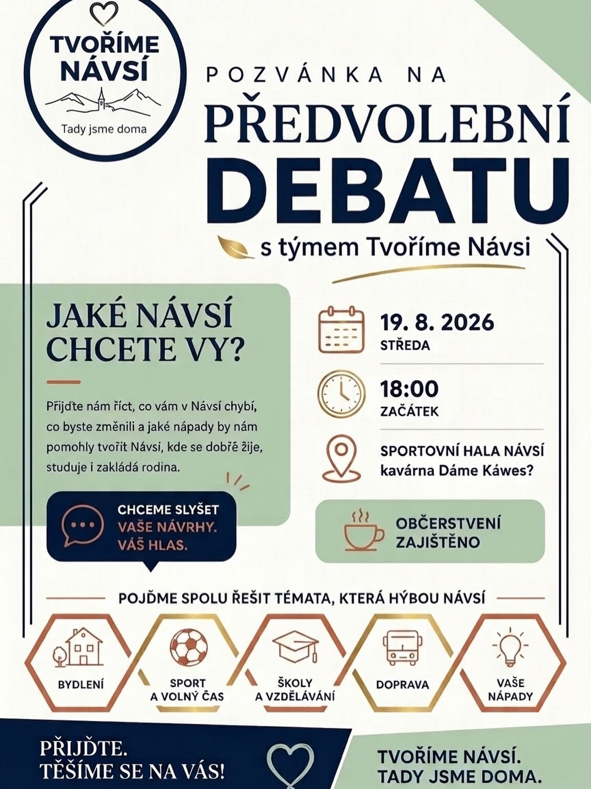 Předvolební debata s týmem Tvoříme Návsí